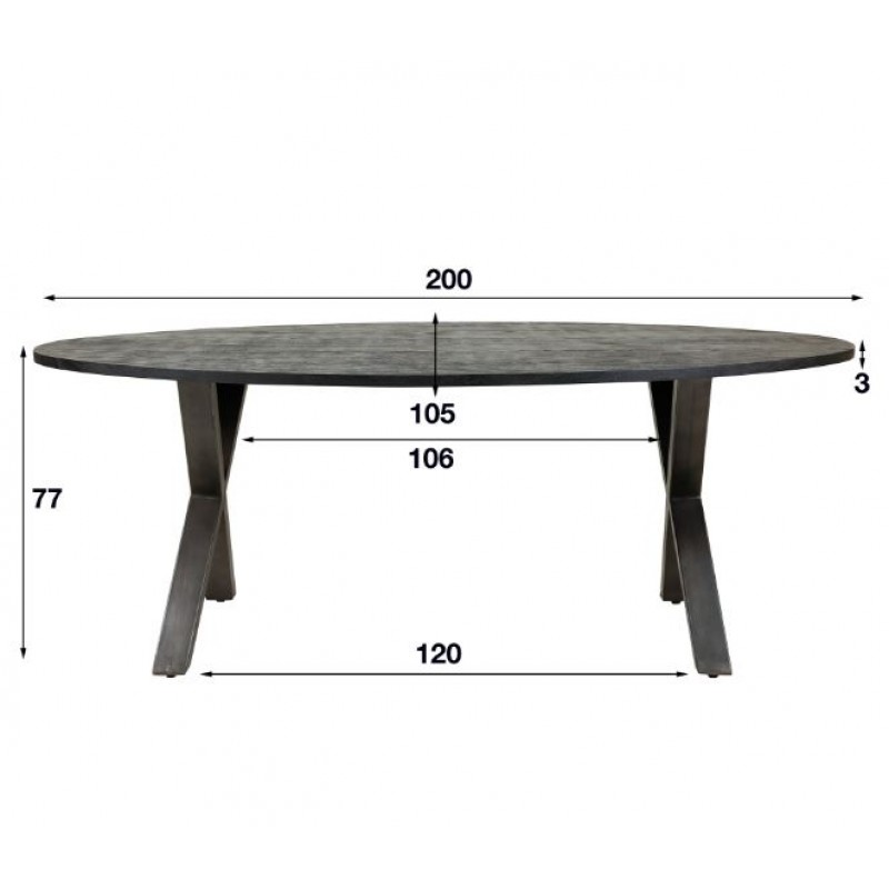 ZI Yucon Dining Table 200cm Black